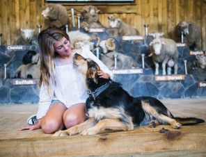 Girl with Farm Dog